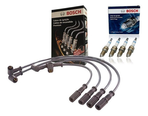 Kit Cabos E Velas Bosch Uno Palio 1.0 1.4 Fire Flex 130/sp7