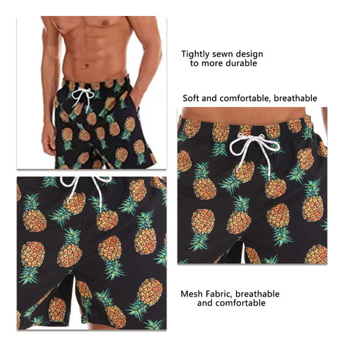 Shorts De Playa Hombre Con Cintura Ajustable