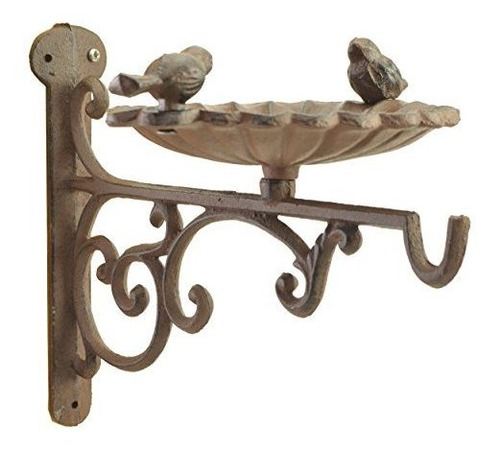 Comederos - Plant Hanger Bird Bath Or Feeder Rust Brown Colo