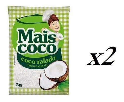 Kit 2 Kilos De Coco Ralado Úmido Adoçado Mais Coco