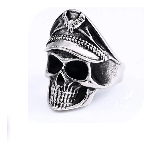 Anillo Argolla De Acero Capitan Craneo Calavera Talla 10