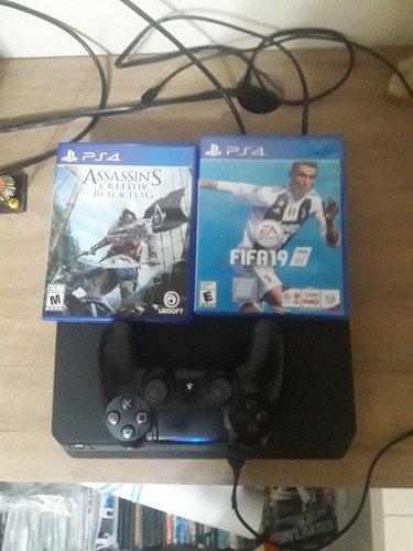 Ps4 Slim 1tb + 1 Joystick + 2juegos Fis.ex Estado Y Poco Uso