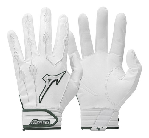 Guanteletas Beisbol Mizuno Covert Blanco Verde Adulto