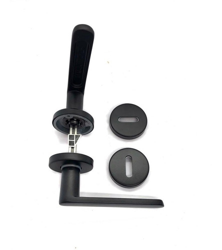 Imagen 2 de 8 de Manija Arezzo Doble Negro Mate Currao Puerta T/ Tropea