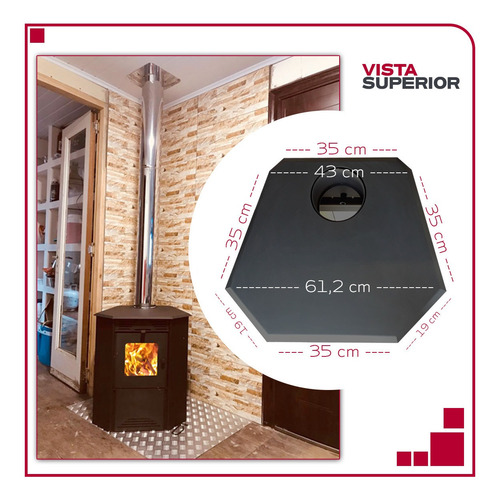 Calefactor Ecológico Doble Combustión Esq. + Kit Caños 790gf