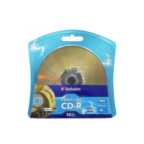 Cds Verbatim Cd-r 52x Lightscribe Pack 10 Cds 700mb/80min