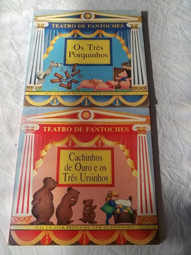2 Livros Coleção Teatro De Fantoches Porquinhos Cachinhos