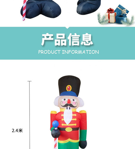 Papá Noel Inflable De 2,4 M, Estilo Soldado De 2022