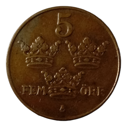 Moneda Suecia 5 Ore 1950 Hierro(&1102 (Usado)