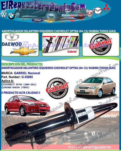 Amortiguador Delantero Izquierdo Chevrolet Optra / Nubira