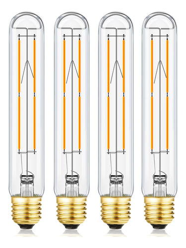 Paquete De 4 Bombillas Led T10 De 8 W Regulables Con Base E2