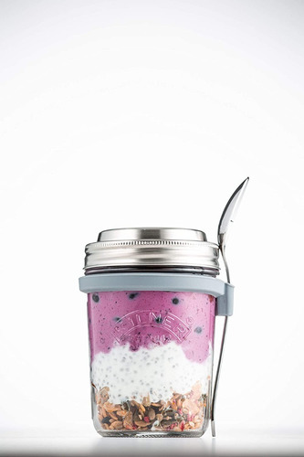 Frasco De Vidrio Con Tapa Y Cuchara 350 Ml Kilner Color Transparente