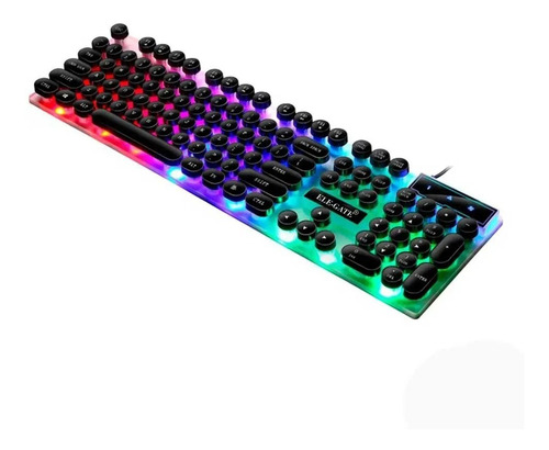 Kit De Teclado Y Mouse Alambrico Usb Luz Led Rgb Para Pc Lap