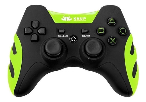 Controle joystick sem fio Knup KP-4032 preto e verde