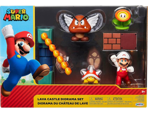 Super Mario Bros Set Diorama Castillo De Lava