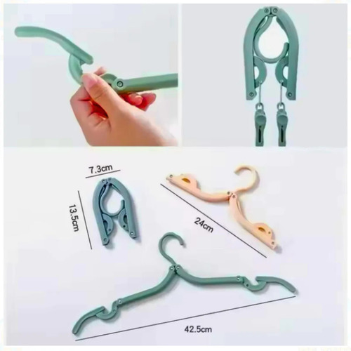 Kit 10 Cabides Portáteis Dobráveis Viagem Roupas Sortido