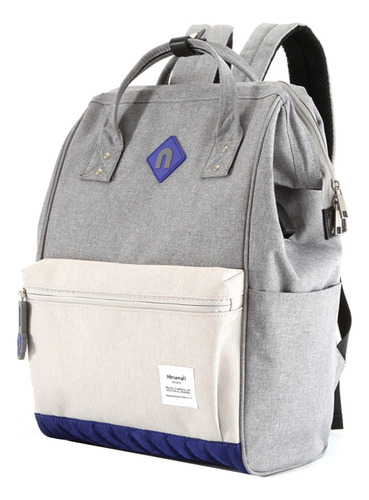 Mochila Impermeable Himawari Mod 9004 Gris Y Azul Con Usb