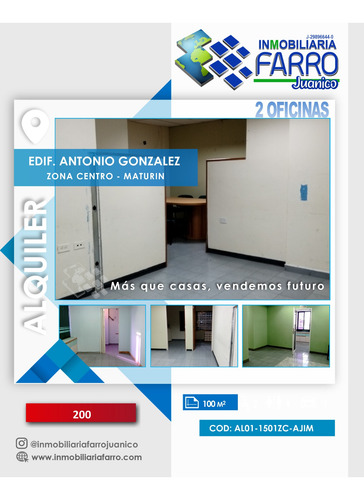Imagen 1 de 25 de Se Alquilan 2 Oficinas De 100m2 Al01-1501zc-ajim