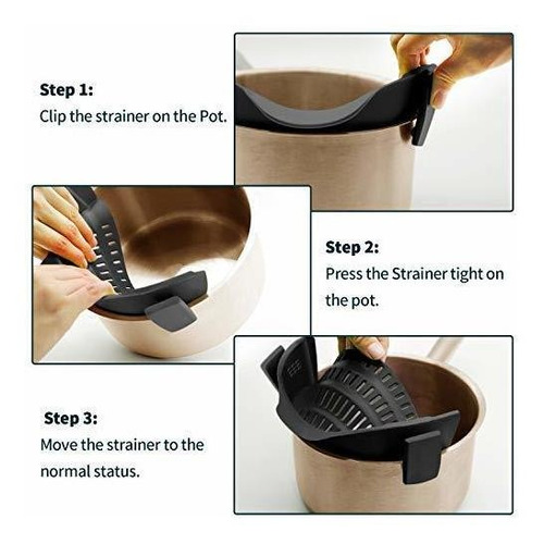 Colador De Silicona Para Ollas Y Sartenes, Clip On Auoon -