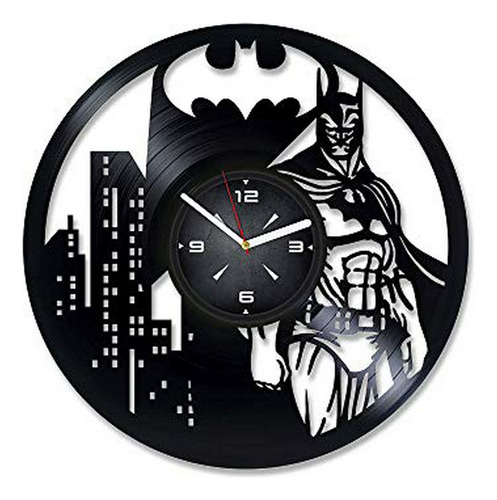 Reloj De Pared Con Disco De Vinilo De Batman Superhero. Deco