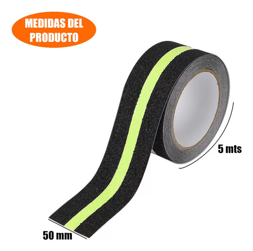 Cinta Antideslizante Fotoluminiscente Rollo 50mm X 5 Mts Fotoluminiscente