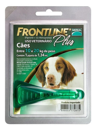 4 Front Line Plus 10 A 20 Kg Cães Antipulgas Envio Imediato
