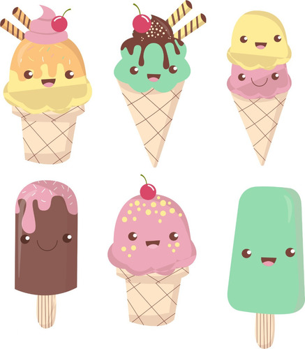 Clipart Helados Colores Pasteles Y Vivos 1