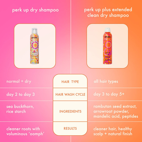 Shampoo Seco Amika. Limpeza Estendida Perk Up Plus 50 Ml