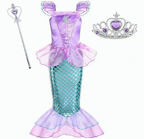 Vestido De Princesa Sirena Con Accesorios Para Fiestas | Meses sin intereses