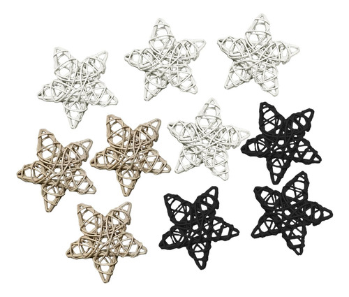 10x Estrellas De Mimbre Tejidas, Adornos Decorativos, 9 Cm