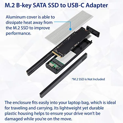Carcasa Externa Usb C De Aluminio Ssd M.2 Sata Llave B,...