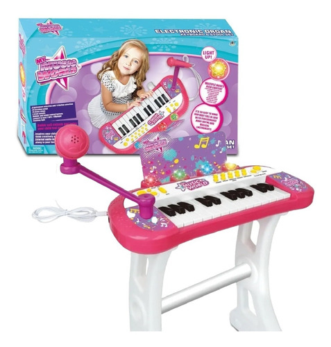 Organo Piano De Pie C/ Taburete Y Micrófono 24 Teclas Cta
