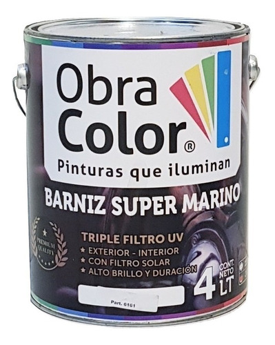 Barniz Super Marino - Obracolor - Filtro Uv - 4 Lt M Envios
