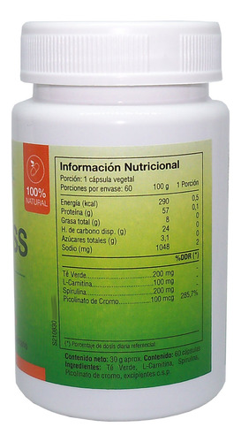 Imagen 2 de 3 de 2x Anulgrass Quemador De Grasas Adelgazante L-carnitina Spirulina Te Verde