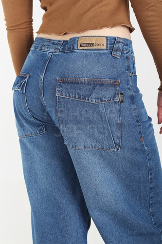 Pantalon Baggy Nahana Bio Stone Rigido Con Bigotes