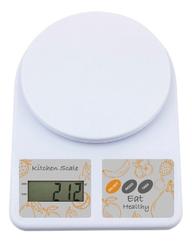 Imagen 1 de 10 de Balanza Electronica Digital Cocina 10 Kilos Alta Precisión Capacidad máxima 10 kg Color Blanco