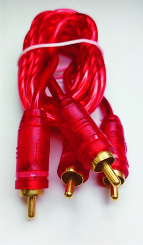 Cable Rca Transparente Plug Dorado 2x2 6ft ( Cg-131r )