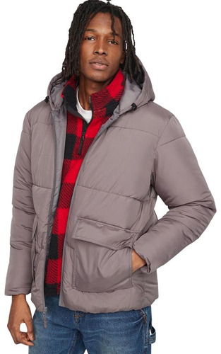 Chaqueta Hombre Old Navy Con Capucha Gris