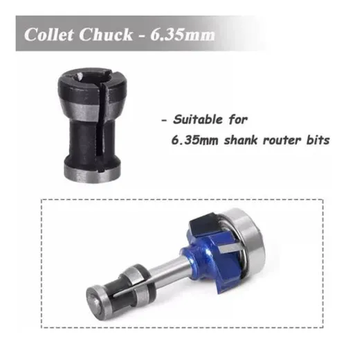 3 Adaptadores Para Fresadora Router Tupi 6mm 6,35mm 8mm