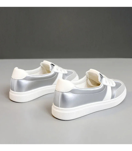 Zapatillas Blancas Para Mujer, Zapatos Deportivos Con Cordones En La Parte Superior De Malla