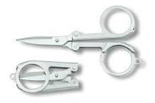 Imagen 1 de 3 de Tijeras Plegables Mini Bolsillo Metalica Bigote