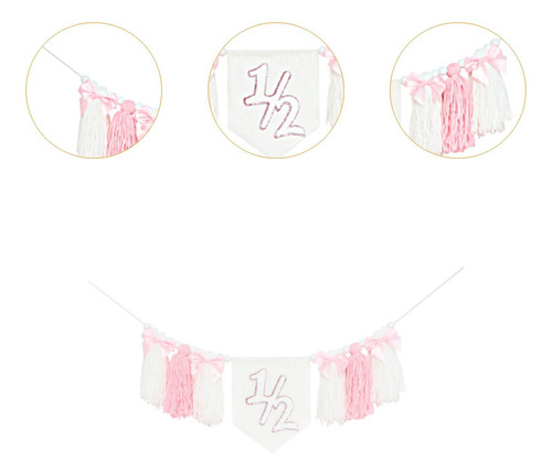 Pink 1/2 Cumpleaños Silla Alta Banner Garland De Alta Silla