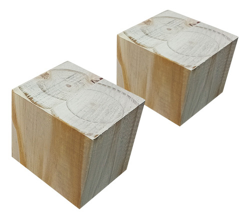 Kit 2 Patas Madera Sillon 4x4 Para Mueble Seleccion 6,5 Sajo Color Natural