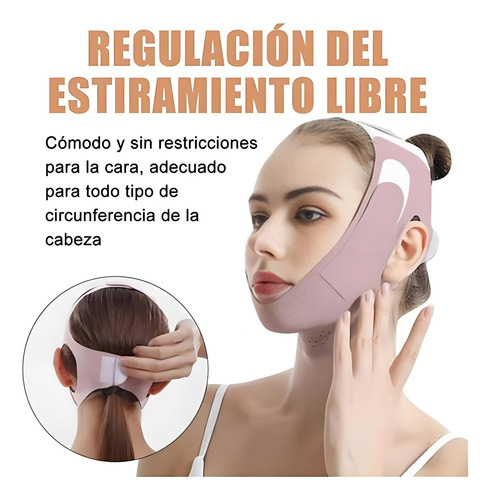 Mentonera Faja Forma V Oferta Reduce Arruga Papada Cachete Púrpura Claro