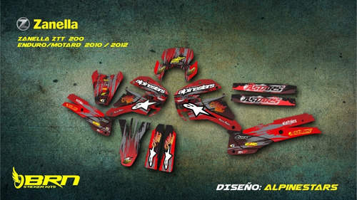 Kit De Calcos Zanella Ztt 200 Enduro / Motard 2010-2012