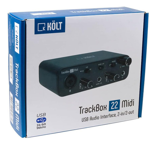 Interface De Audio Kolt Trackbox 22 Midi 2 Entradas 2 Saídas