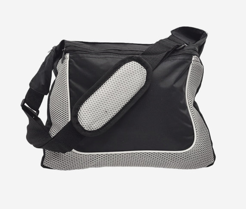  Mochila Cruzada Negra Con Gris