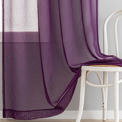 Cortinas Traslúcidas 2 Paneles 160 Cm De Largo