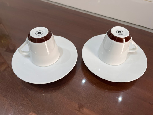 2 Xícaras Nespresso Ritual Andreé Putman Made In Portugal Branca Base Marrom Liso (Usado)