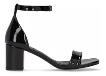 Comprar Sandalia Dama Capa De Ozono 656401 Tacón Bajo Charol Negro